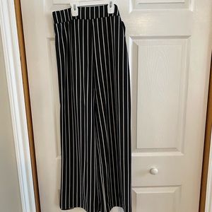 Black and white striped pants